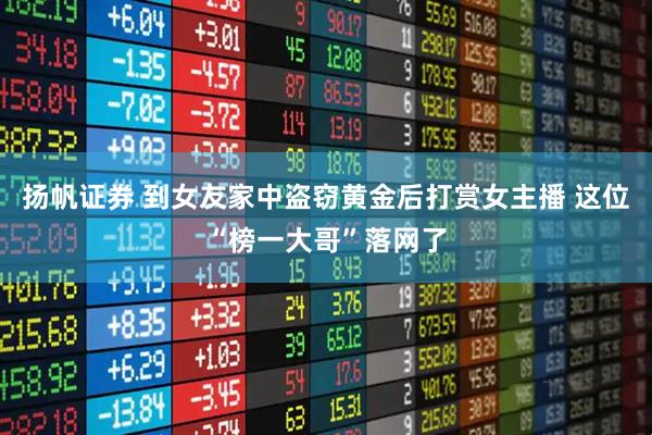 扬帆证券 到女友家中盗窃黄金后打赏女主播 这位“榜一大哥”落网了