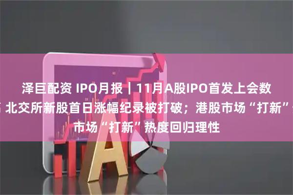 泽巨配资 IPO月报｜11月A股IPO首发上会数创两年来新高 北交所新股首日涨幅纪录被打破；港股市场“打新”热度回归理性
