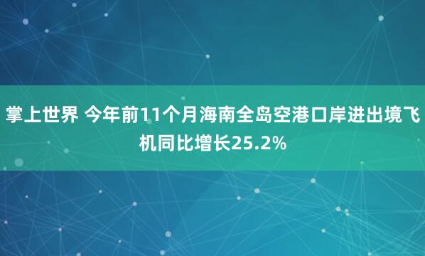 掌上世界 今年前11个月海南全岛空港口岸进出境飞机同比增长25.2%